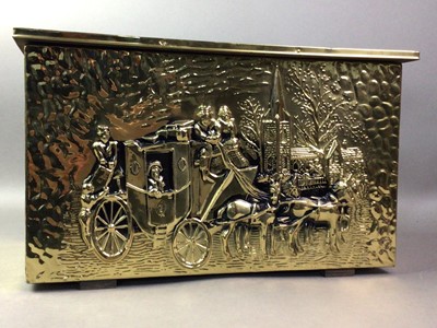 Lot 410 - BRASS LOG BOX