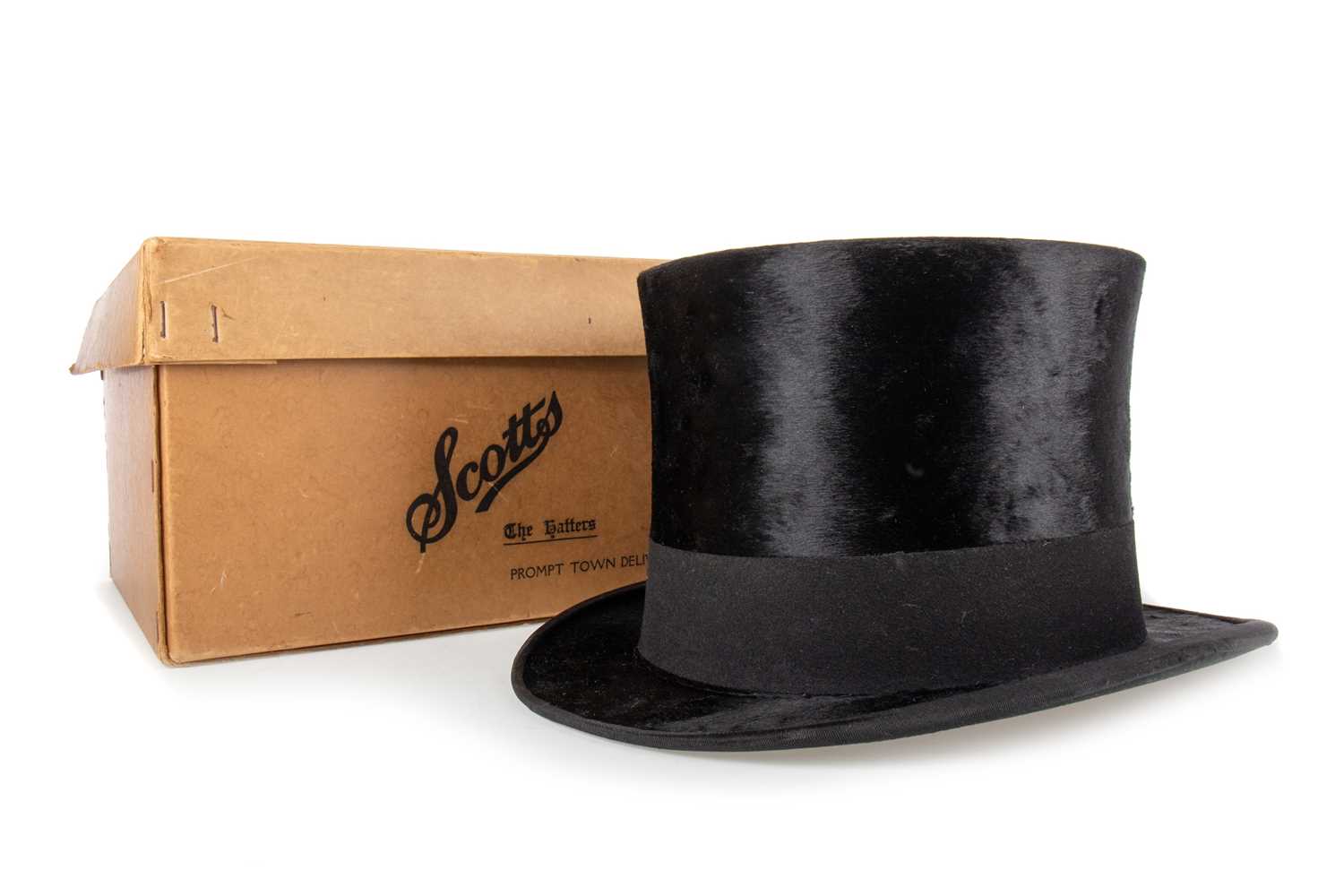 Lot 154 - SCOTT & CO. LTD., BLACK SILK TOP HAT
