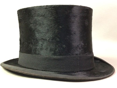 Lot 409 - BLACK SILK TOP HAT