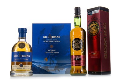 Lot 132 - LOCH LOMOND 12 YEAR OLD AND KILCHOMAN MACHIR BAY WITH GLASSES