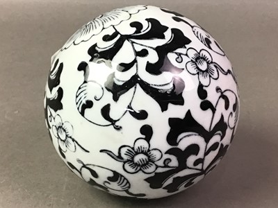 Lot 460 - GROUP OF SEVEN DECORATIVE CERAMIC BALLS