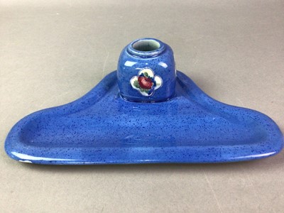 Lot 434 - MOORCROFT POWDER BLUE INKSTAND