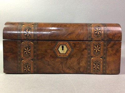 Lot 308 - INLAID WALNUT BOX