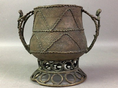 Lot 170 - TWO ASHANTI CAST BRONZE GOLD POTS