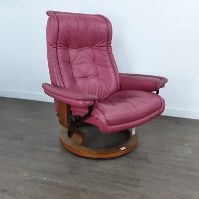 Lot 435 - PAIR OF EKORNESS STRESSLESS  SWIVEL CHAIRS