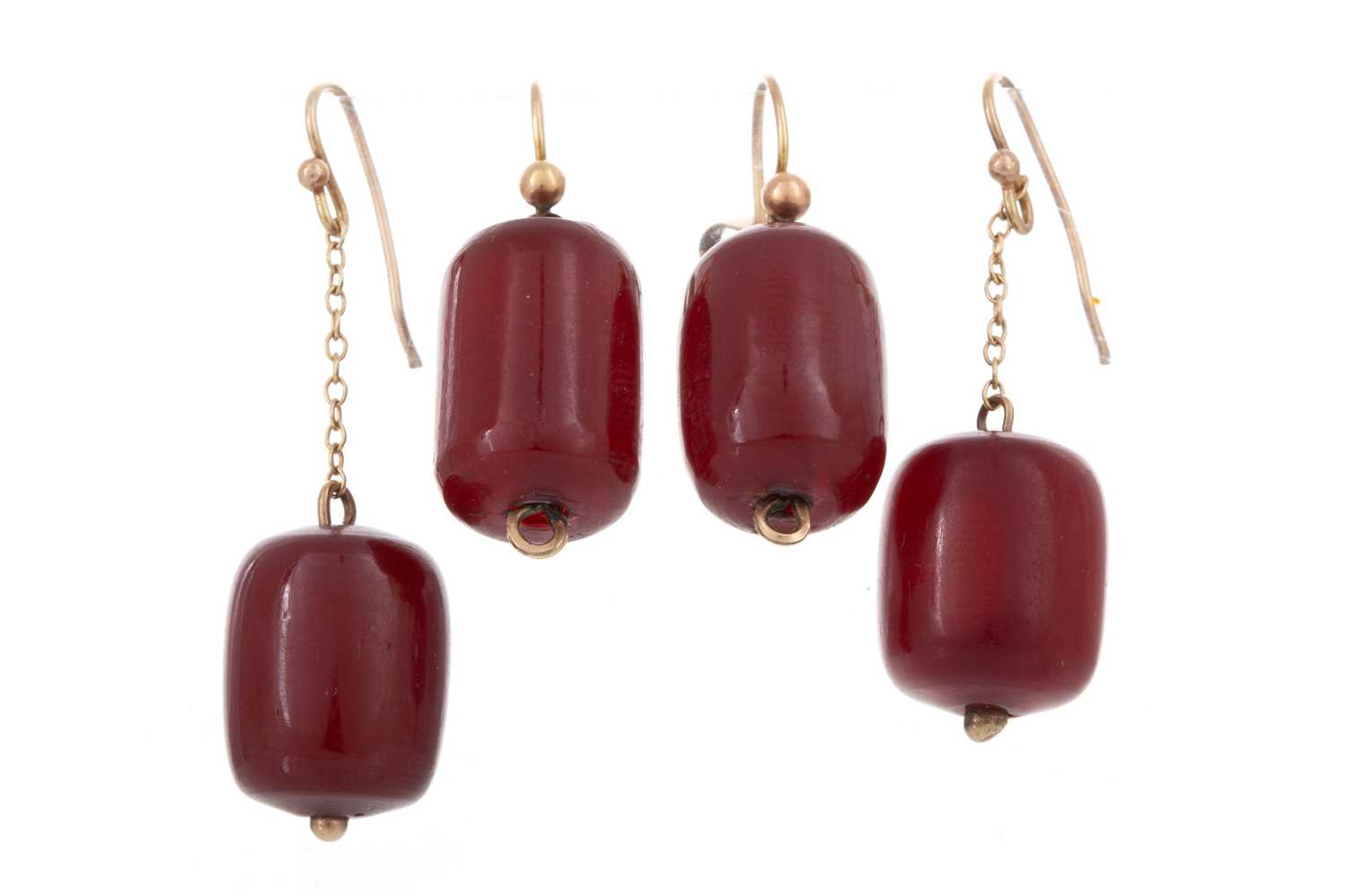 Lot 532 - TWO PAIRS OF BAKELITE EARRINGS