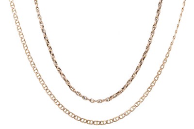 Lot 535 - TWO GOLD CHAINS