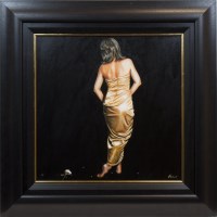 Lot 201 - LAURA KEARNEY, GOLD SILK oil on canvas, signed...