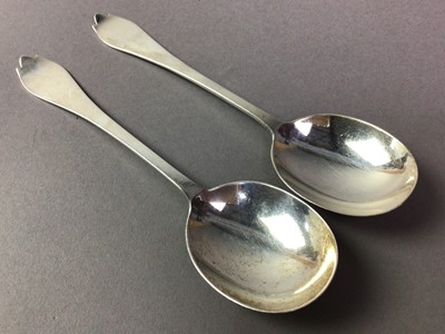 Lot 2 - PAIR OF GEORGE V SILVER SERVING SPOONS