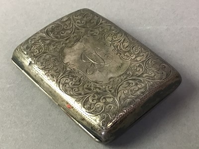 Lot 510 - GROUP OF SILVER SPOONS AND A SILVER CARD CASE