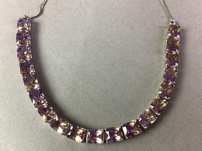 Lot 525 - NATURAL AMETRINE NECKLACE