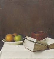 Lot 206 - * PAUL TELFORD, STILL LIFE WITH CERAMIC AND...