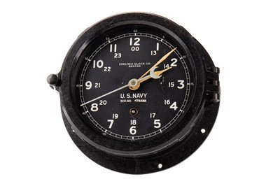 Lot 3 - U.S. NAVY SHIP'S BULKHEAD CLOCK