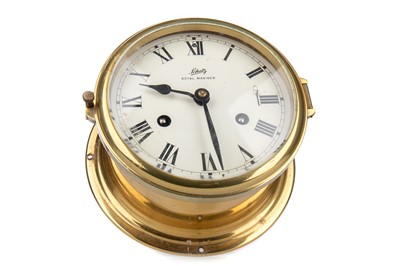 Lot 591 - SCHATZ, 'ROYAL MARINER' BRASS SHIP'S BULKHEAD CLOCK