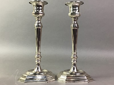 Lot 4 - PAIR OF EDWARDIAN SILVER CANDLESTICKS