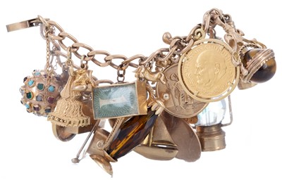 Lot 568 - GOLD CHARM BRACELET