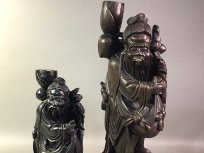 Lot 6 - TWO CHINESE ROOTWOOD LAMPS