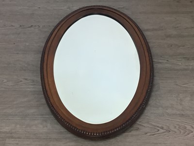 Lot 100 - OVAL BEVELLED WALL MIRROR