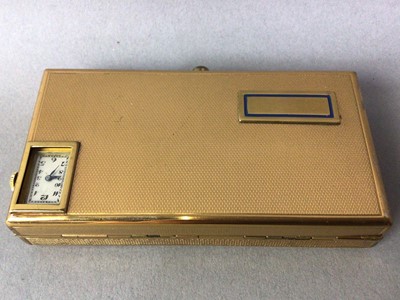 Lot 135 - CIGARETTE CASE/COMPACT/WATCH COMPENDIUM