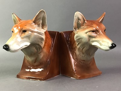 Lot 153 - PAIR OF CERAMIC FOX BOOKENDS