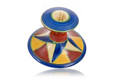 Lot 301 - CLARICE CLIFF FOR NEWPORT POTTERY, BIZARRE CANDLESTICK