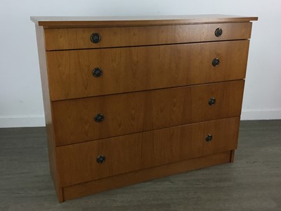 Lot 207 - TEAK CHEST OF FOUR DRAWERS