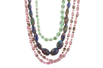 Lot 594 - THREE BEADED NECKLACES