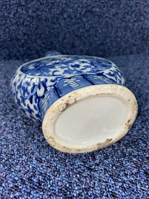 Lot 1078 - CHINESE BLUE AND WHITE MOON FLASK