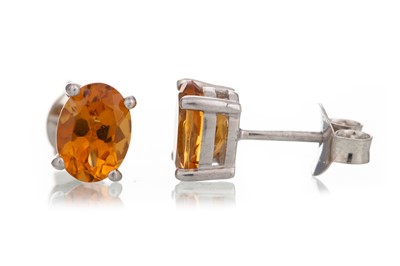 Lot 447 - PAIR OF CITRINE STUD EARRINGS