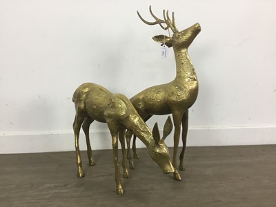 Lot 395 - FIRESIDE STAG AND DOE FIGURES