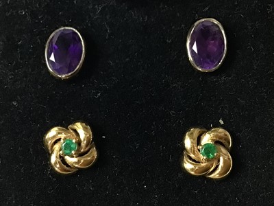 Lot 321 - TWO PAIRS OF GOLD EARRINGS