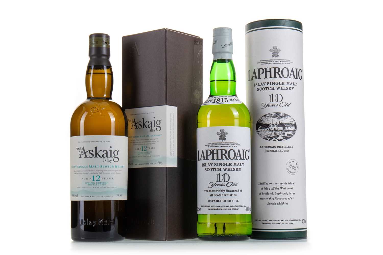 Lot 166 - LAPHROAIG 10 YEAR OLD AND PORT ASKAIG 12 YEAR OLD SPRING EDITION 2020