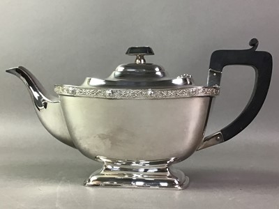 Lot 587 - SILVER PLATED FOUR PIECE TEA AND COFFEE SERVICE