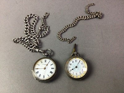 Lot 492 - TWO VICTORIAN SILVER FOB WATCHES