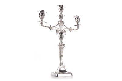 Lot 180 - SILVER PLATED TWIN BRANCH CANDELABRUM