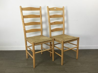 Lot 542 - SET OF FOUR MODERN LADDER BACK CHAIRS