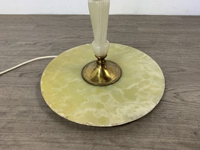 Lot 480 - PAIR OF GILT METAL AND ONYX STANDARD LAMPS