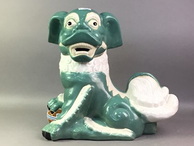 Lot 490 - TWO CERAMIC FOE DOGS
