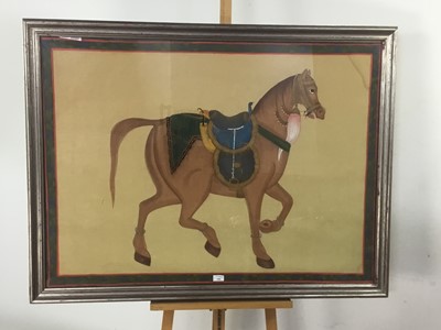 Lot 1086 - LARGE CHINESE GOUACHE ON LINEN