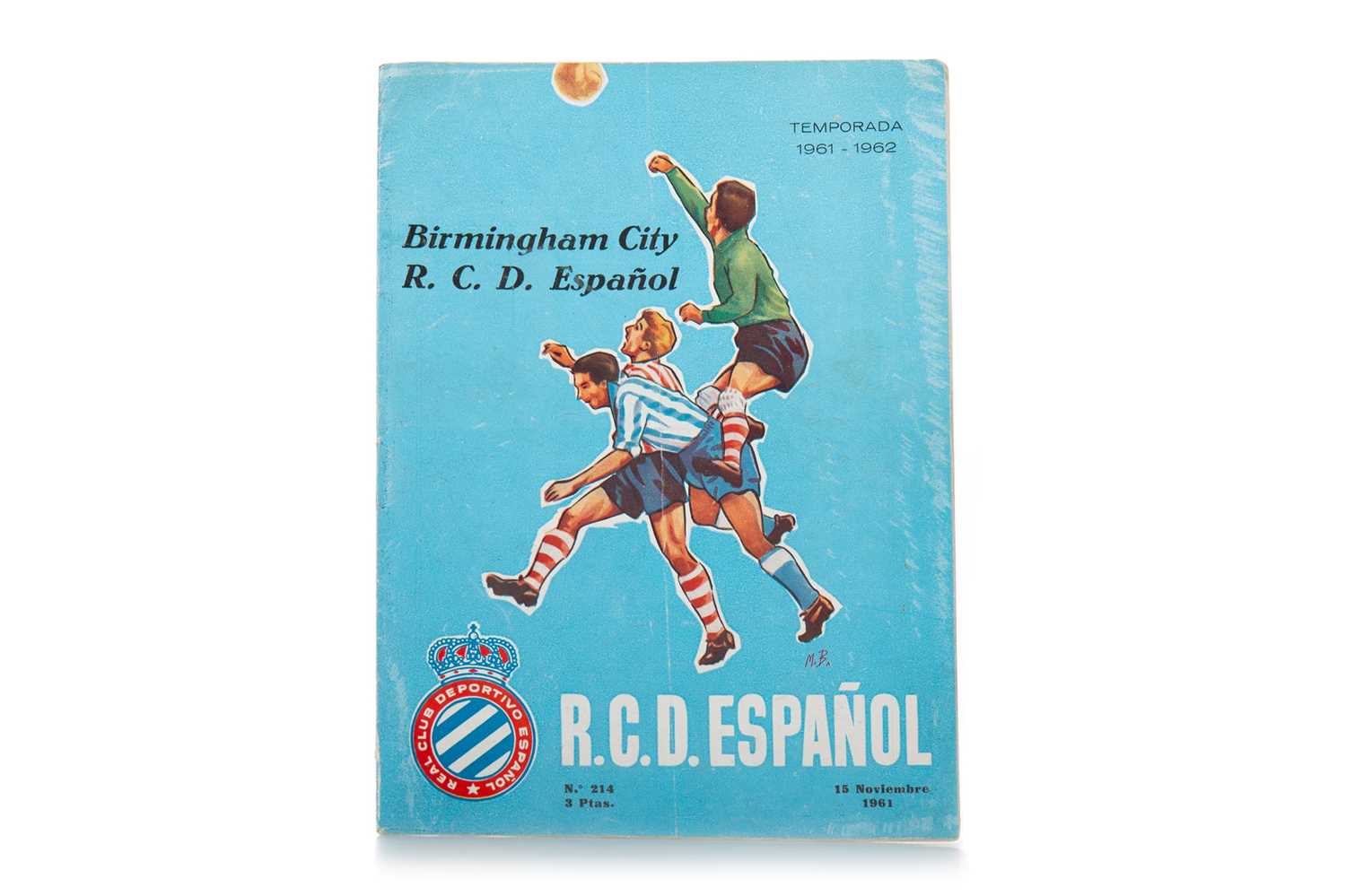 Lot 28 - BERTIE AULD, HIS BIRMINGHAM CITY F.C. VS. R.C.D. ESPANYOL DE BARCELONA PROGRAMME
