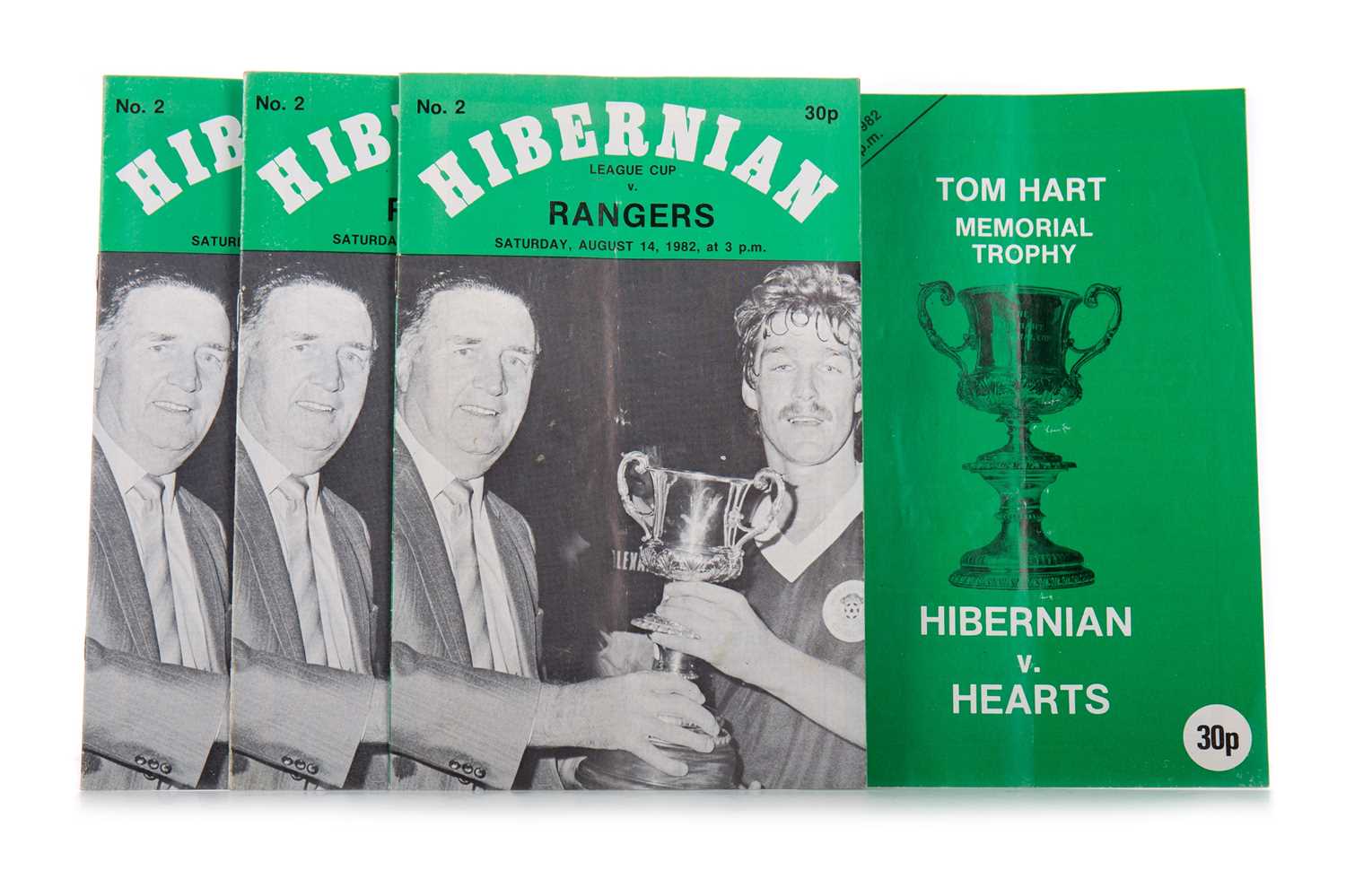 Lot 33 - BERTIE AULD, FOUR OF HIS HIBERNIAN F.C. PROGRAMMES