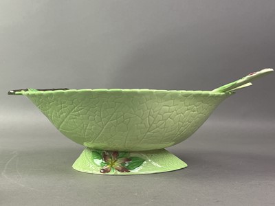 Lot 518 - CARLTON WARE LEAF MOULDED TEA POT AND OTHER MATCHING CERAMICS