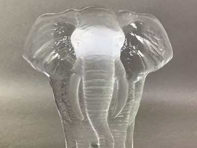 Lot 607 - EIGHT CERAMIC AND GLASS ELEPHANT FIGURES