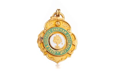 Lot 1516 - A. BARCLAY OF ST. MUNGO F.C., CITY & DISTRICT CHATHAM FOOTBALL CUP GOLD MEDAL