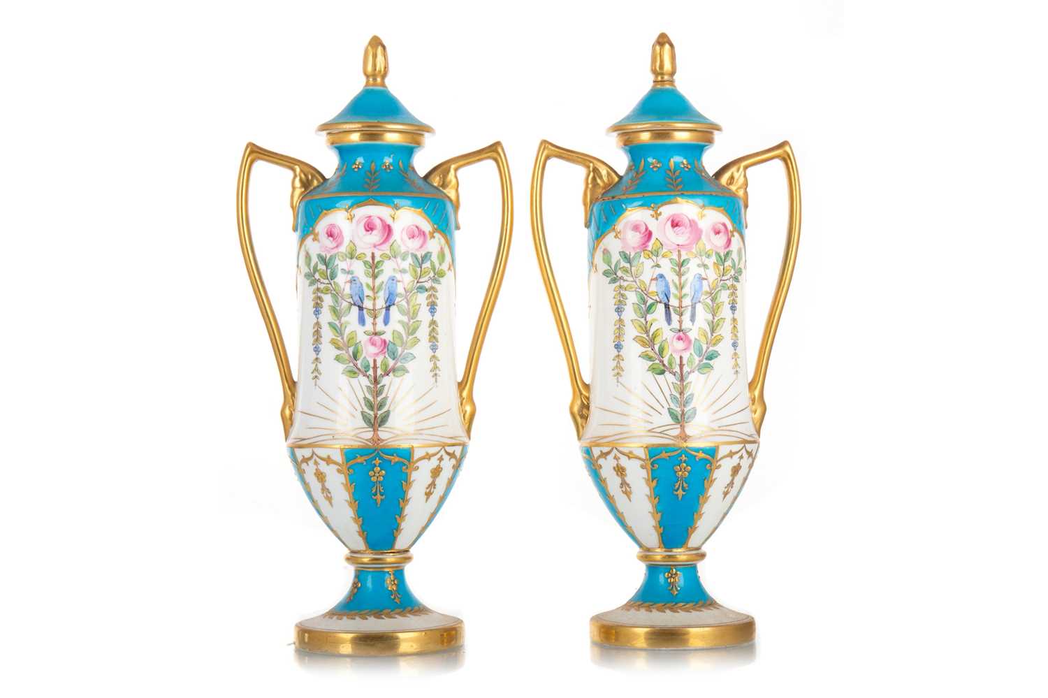 Lot 332 - MINTON'S, PAIR OF SECESSIONIST VASES