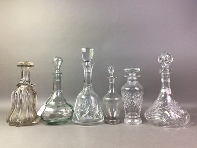Lot 657 - GROUP OF SIX CRYSTAL DECANTERS