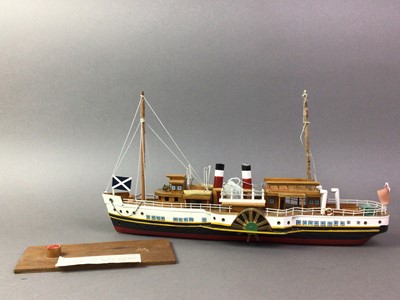 Lot 709 - CLYDE PADDLE STEAMER 'MARMION' WOODEN MODEL BOAT