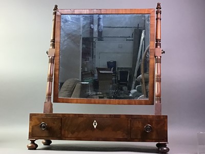 Lot 717 - VICTORIAN MAHOGANY TOILET MIRROR