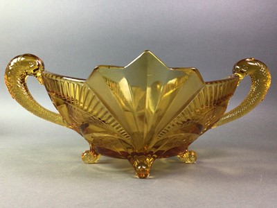 Lot 723 - ART DECO AMBER GLASS BOWL