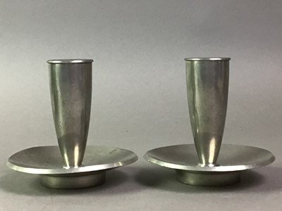 Lot 733 - JUST, PAIR OF DANISH PEWTER CANDLESTICKS